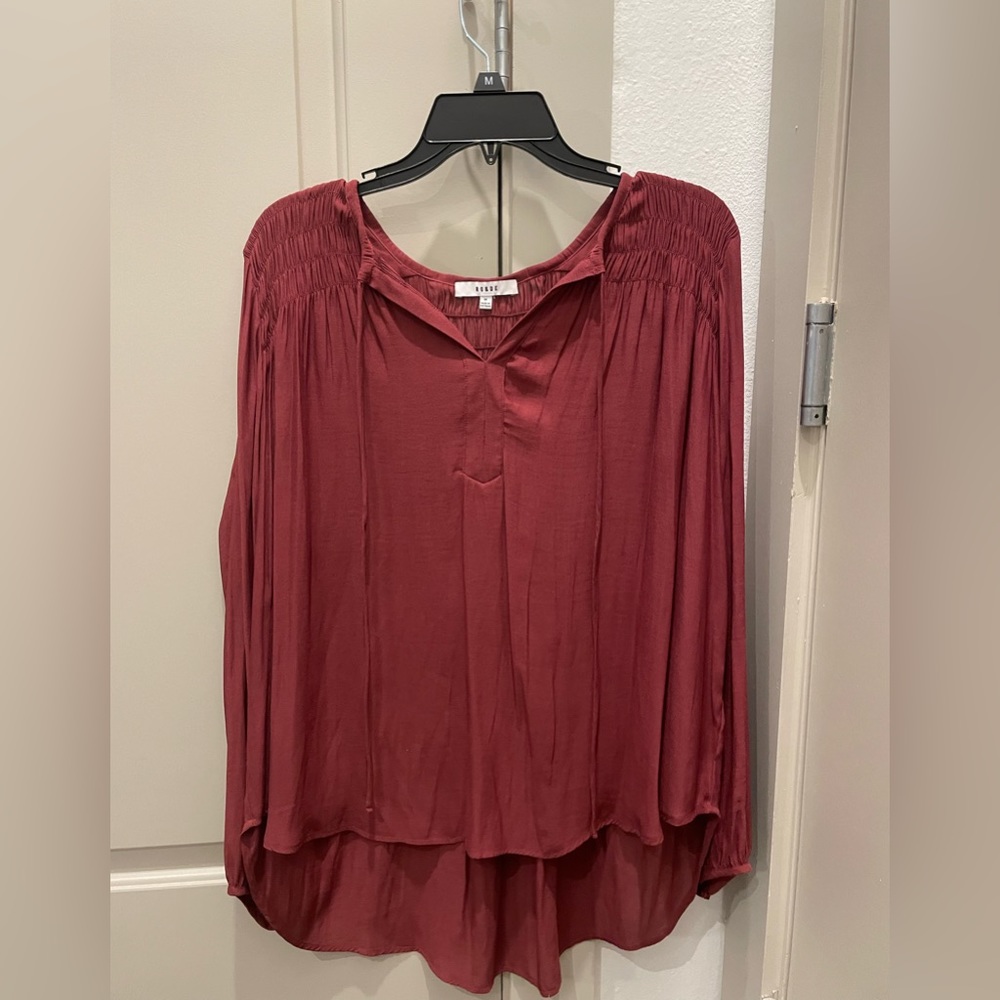 RO&DE Long Sleeve Maroon Blouse (Size: M)